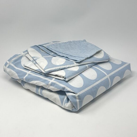 Orla Kiely Baby Sky Blue Vertical Stem Full/Queen Duvet Cover + 2 Pillowcases - Picture 1 of 10